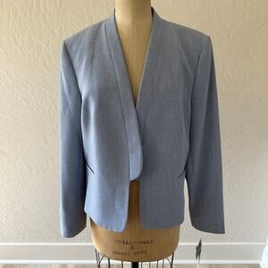 NINE WEST Womens Flange Kiss Front Blazer $99 NEW Size 16 Plus Baby Blue Career